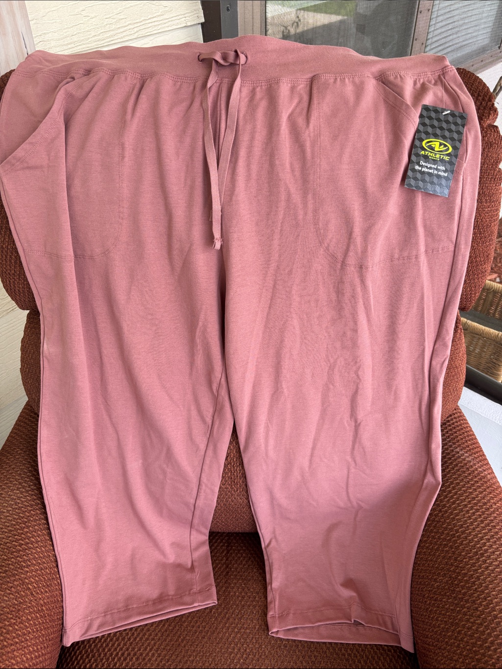 Athletic Works Rose Pink Drawstring Lounge Capris Pants